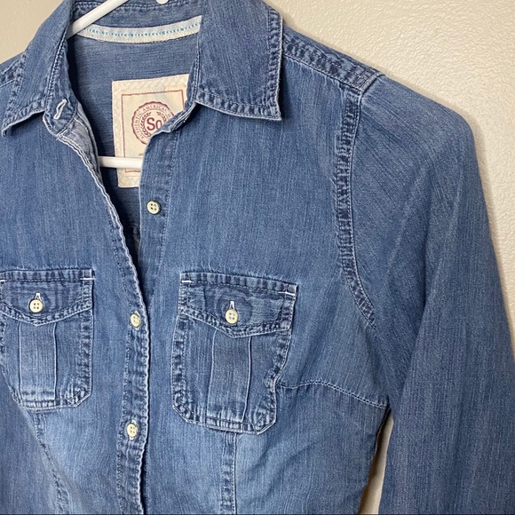 SO | Denim Button Down Shirt Size XS - Picture 3 of 8